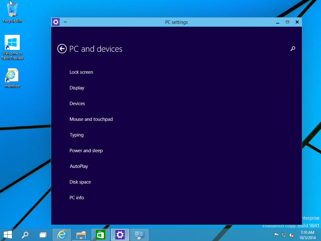 Windows 10 PC Settings Windows 10 PC Settings
